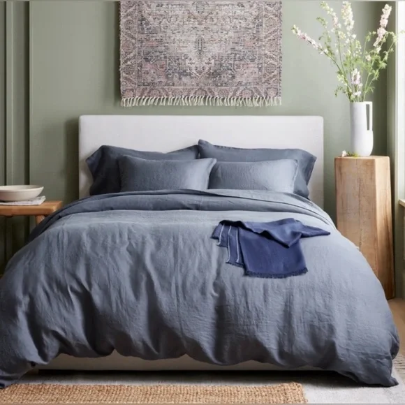 NWOT Quince Full/Queen European Linen Duvet & 2 Standard Shams - NIGHTFALL. - Picture 2 of 8